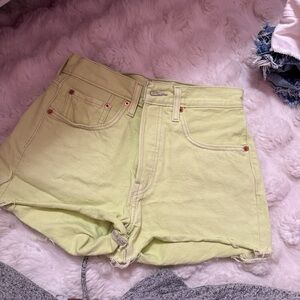 Levi High Waist Lime Green Women's Shorts